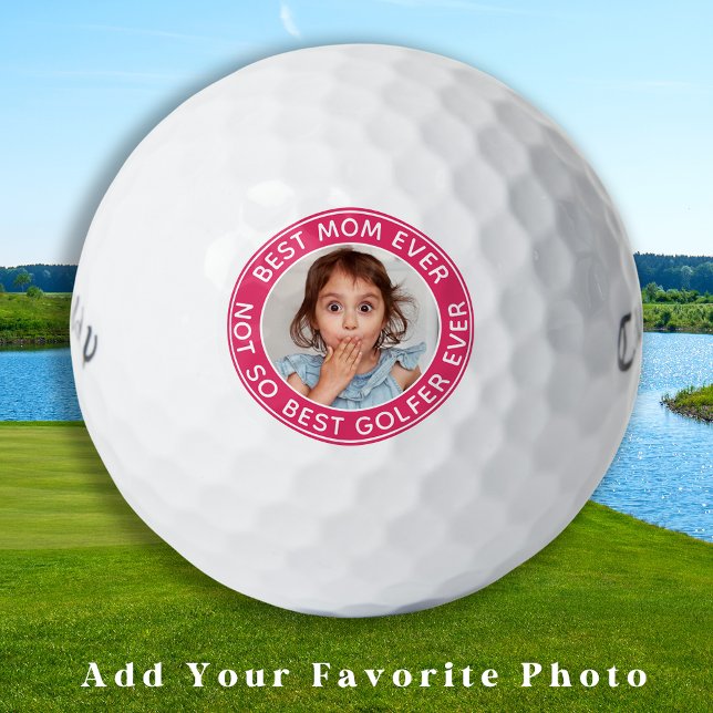 Funny Personalisierte Mama Pink Custom Foto Golfball (Von Creator hochgeladen)