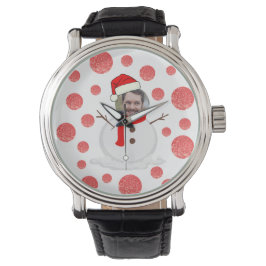 Funny Personalisiertes Foto Gesicht Schneemanns We Armbanduhr
