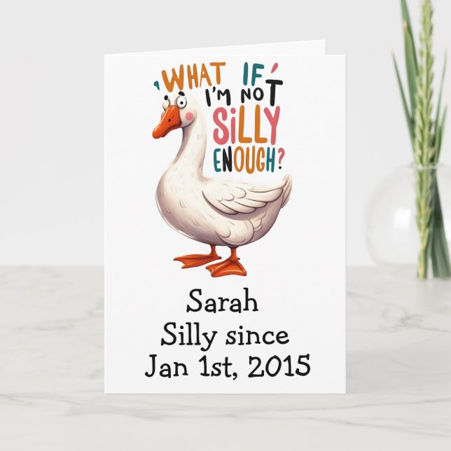 Funny Personalized Birthday Card - Silly Goose Karte (Vorderseite)