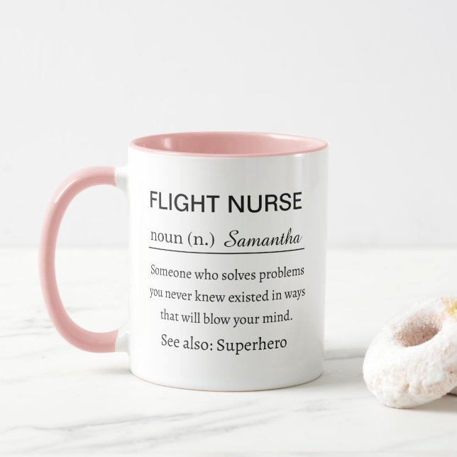 Funny Personalized Flight Nurse Definition Tasse (Mit Donut)