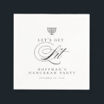 Funny Personalized Lit Hanukkah Party Cocktail Serviette<br><div class="desc">Funny Personalized Lit Hanukkah Party Cocktail Napkins</div>