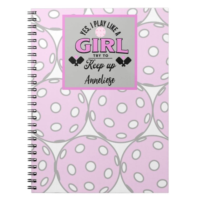 Funny Personalized Pickleball "Play Like A Girl" Notizblock (Vorderseite)