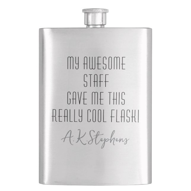 Funny Personalized to Boss from Staff Cool Modern Flachmann (Vorderseite)