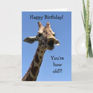 Funny personnalisable Giraffe Carte d'anniversaire