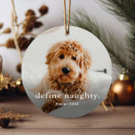 Funny Pet 2 Foto Weihnachten Ornament Aus Metall<br><div class="desc">Ein Funny Pet Foto Weihnachtsschmuck mit einfachem Typ definieren unschöne Gruß auf der Vorderseite. Die Rückseite hat ein zweites Foto. Klicken Sie auf die Schaltfläche Bearbeiten,  um dieses Design anzupassen.</div>