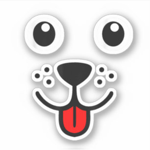 Funny Pet Animal Hund Welpe Happy Emoticon Gesicht Aufkleber