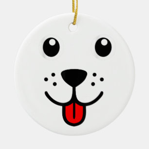 Funny Pet Animal Hund Welpe Happy Emoticon Gesicht Keramik Ornament