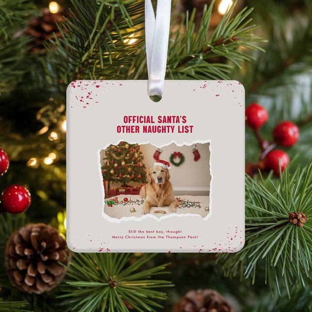 Funny Pet Dog Picture Christmas Holiday Keramikornament (Von Creator hochgeladen)