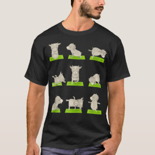 Funny Pet Goat Yoga On Mat Gym Lehrer Lehrerin T-Shirt