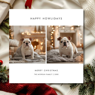 Funny Pet Happy Howlidays Dog Weihnachts-Foto Feiertagskarte