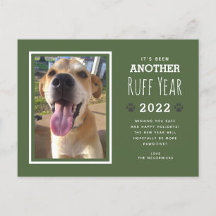 Funny Pet Hund Foto Ruff Jahr Grün Weihnachten 202