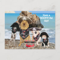 Funny Pet Pirate Day Postcard