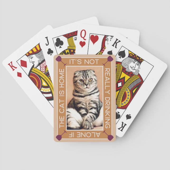 Funny Pet Portrait | Trinken mit der Katze Spielkarten (Rückseite)