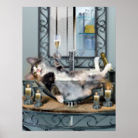Funny Pet Poster Tipsy Kitty