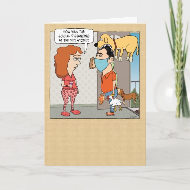 Funny Pet Store Soziale Distanz Geburtstag Karte (Vorderseite)