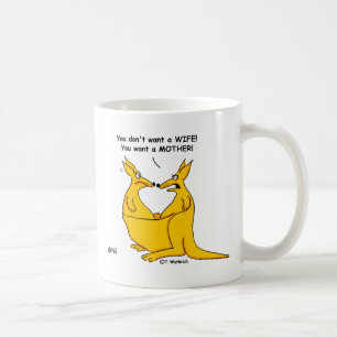Funny Peter Pan Syndrome Cartoon Kangaroos Kaffeetasse