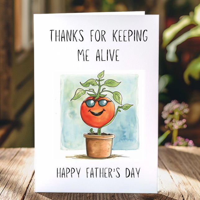Funny Pflanze Vater Danke Pun Vatertag Karte (Funny fathers day card for gardeners.)