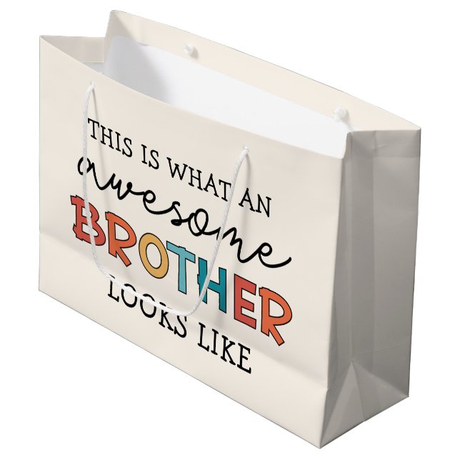 Funny Phantastisch Brother | Geschenk für den best Große Geschenktüte (Vorderseite Schrägansicht)