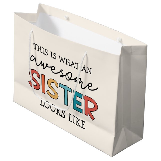 Funny Phantastisch Sister | Geschenke für Beste Sc Große Geschenktüte (Vorderseite Schrägansicht)