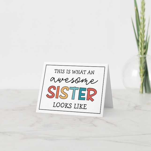 Funny Phantastisch Sister | Geschenke für Beste Sc Karte (Vorderseite)