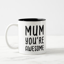 Funny Phantastische Mama Son Moderner Schwarz-Weiß Zweifarbige Tasse