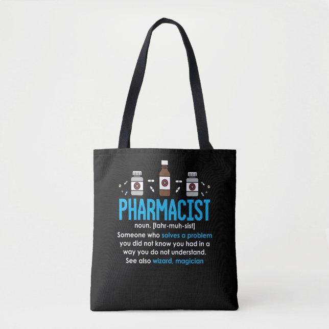 Funny Pharmacist Definition Pharmacy Mitarbeiter Tasche (Vorderseite)