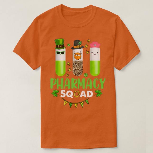Funny Pharmacy Squad Leprechaun Pharmacist St Patr T-Shirt (Design vorne)