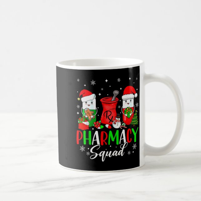 Funny Pharmacy Tech Squad Christmas Matching Holid Kaffeetasse (Rechts)