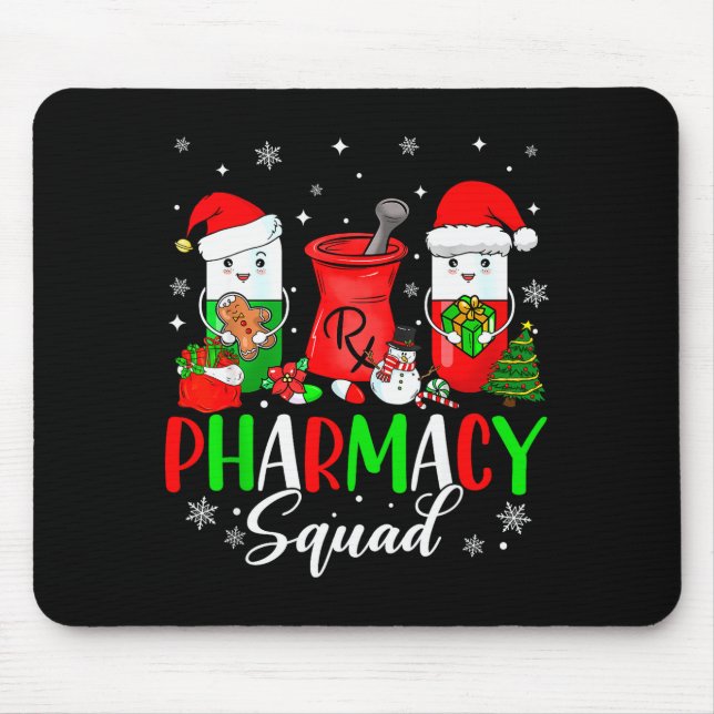 Funny Pharmacy Tech Squad Christmas Matching Holid Mousepad (Vorne)