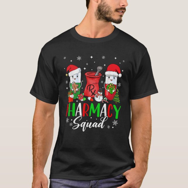 Funny Pharmacy tech Squad Christmas Matching Holid T-Shirt (Vorderseite)