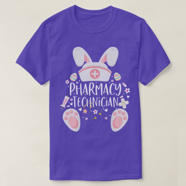 Funny Pharmacy Technician Bunny Pharmacist Happy E T-Shirt (Design vorne)
