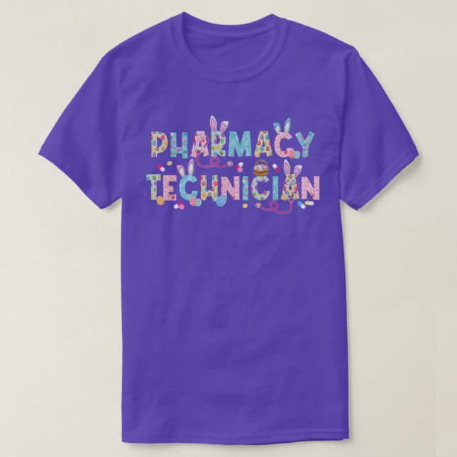 Funny Pharmacy Technician Bunny Pharmacist Happy E T-Shirt (Design vorne)