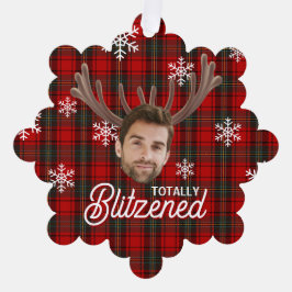 Funny Photo Face Blitzened Christmas Custom Gift Ornament Karte