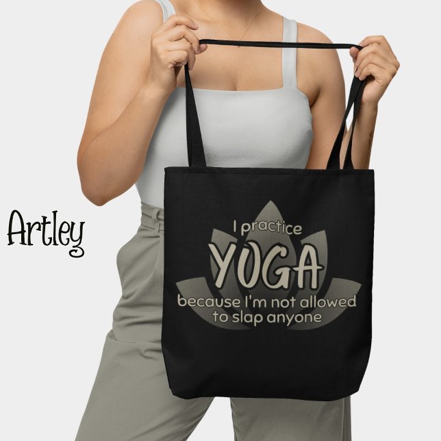 Funny Phrase Black Lotus Blume Yoga Tasche (Von Creator hochgeladen)