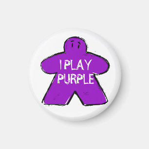Funny Phrase Grunge Lila Meeple Board Gamer Magnet