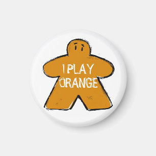 Funny Phrase Grunge Orange Meeple Board Gamer Magnet