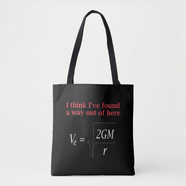 Funny Physical Joke Escape Velocity Gravity Scienc Tasche (Vorderseite)