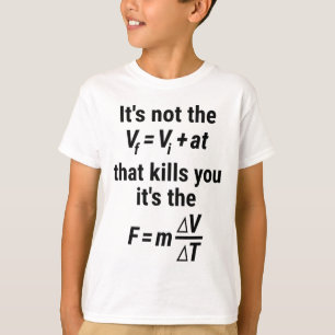 Funny Physical T Shirt mit einem Fall und Kraft Eq