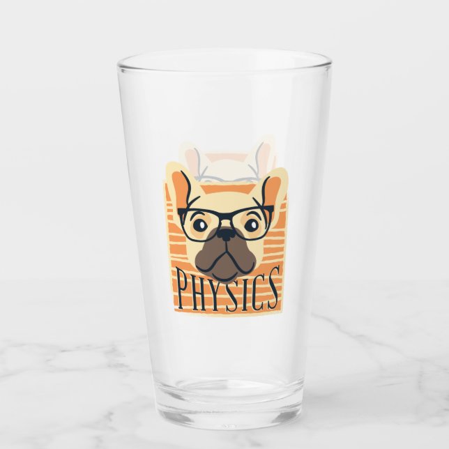 Funny PHYSICS Französisch Bulldog Science Teacher  Glas (Vorderseite)