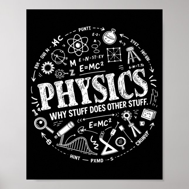 Funny Physics Quote For Science Lovers And Stem St Poster (Vorne)