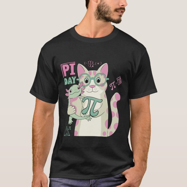 Funny Pi Day, axolotl Liebhaber, Pi Digits Science T-Shirt (Vorderseite)