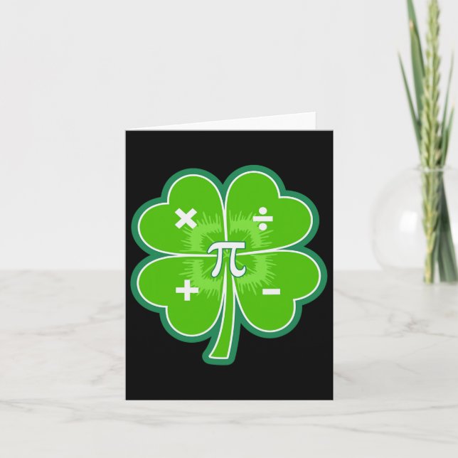 Funny Pi Day Math Patricks Day Kleeblatt Grün Karte (Vorderseite)
