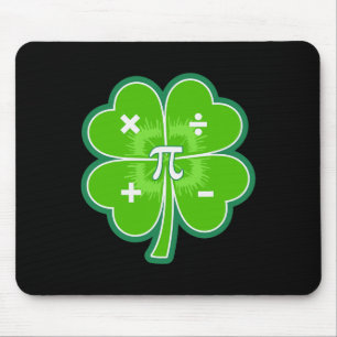 Funny Pi Day Math Patricks Day Kleeblatt Grün Mousepad