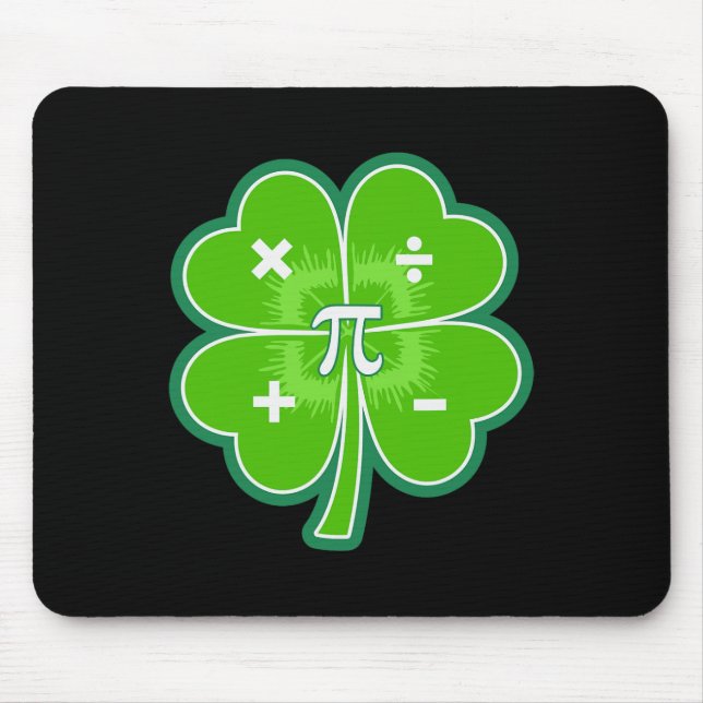 Funny Pi Day Math Patricks Day Luck Shamrock Green Mousepad (Vorne)