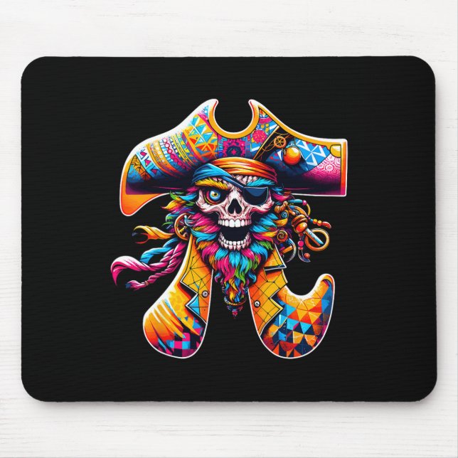 Funny Pi Day Pirate Pi Symbol Math farbenfroh Math Mousepad (Vorne)