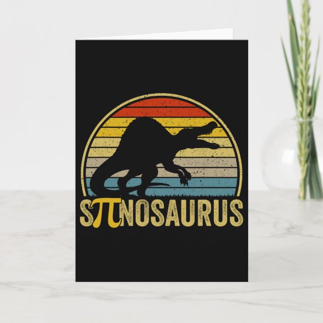 Funny Pi Day Pun - Spinosaurus Dinosaur Math Teach Karte (Vorderseite)