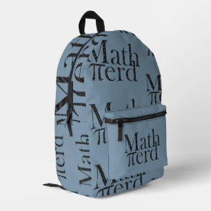 Funny Pi Math Nerd Science Teacher Gray Blue Bedruckter Rucksack