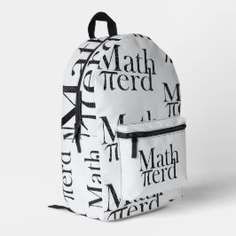 Funny Pi Mathe Nerd Science Teacher Black and Whit Bedruckter Rucksack