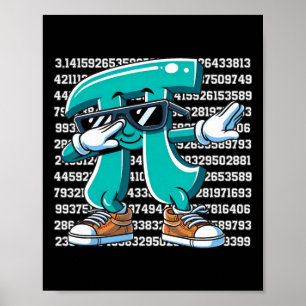 Funny Pi Symbol Dabbing Kinder Jungen Jugend Mathe Poster