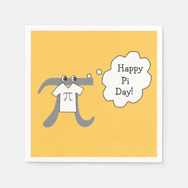 Funny Pi Typ - Happy Pi Day Paper Napkins Serviette (Vorderseite)
